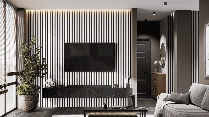 Рейка для стены с отделкой МДФ Белая 40х16х2800 мм