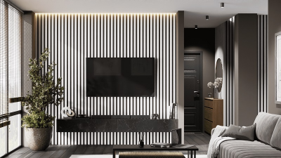 Рейка для стены с отделкой МДФ Белая 40х16х2800 мм