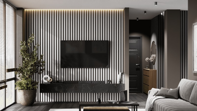 Рейка для стены с отделкой МДФ Светло-серая 40х16х2800 мм