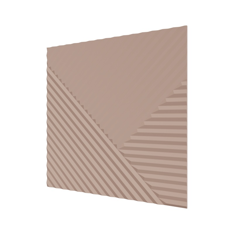 Стеновая квадратная панель Пирамида МДФ Лиловая 500х500х8