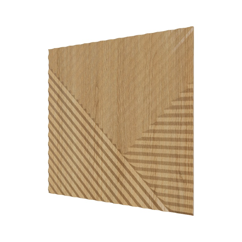 Стеновая квадратная панель Пирамида МДФ Орех-светлый 500х500х8