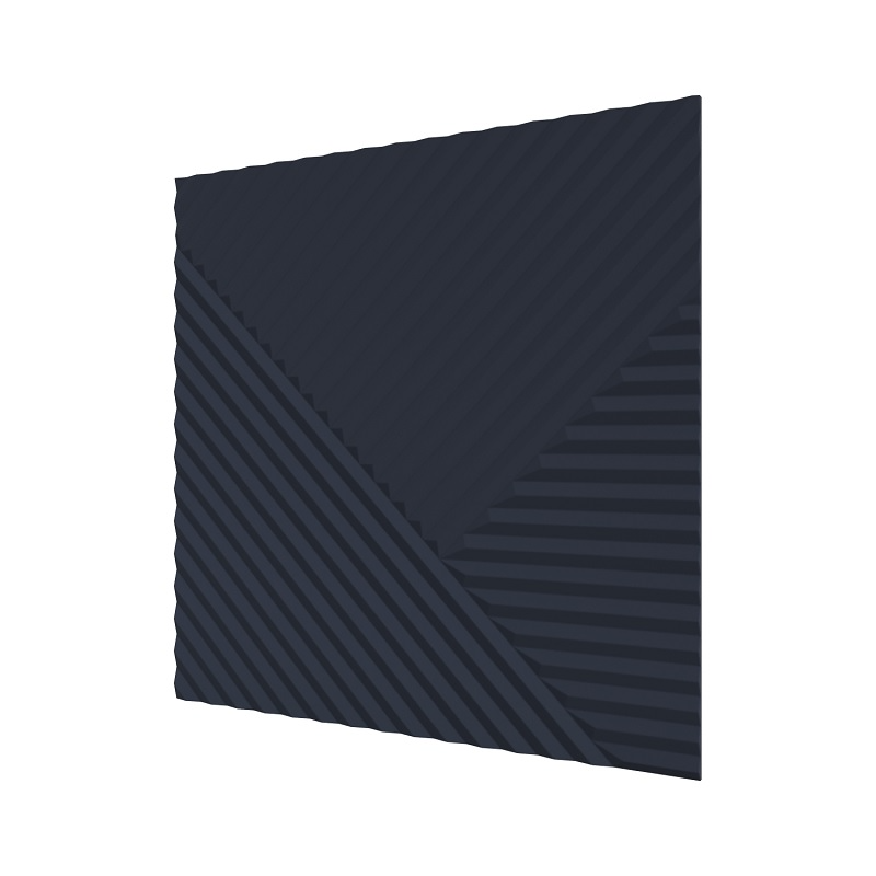 Стеновая квадратная панель Пирамида МДФ Темно-синяя 500х500х8