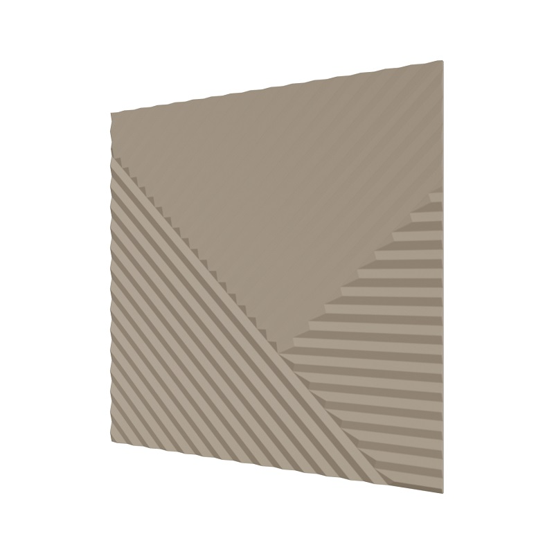 Стеновая квадратная панель Пирамида МДФ Латте 500х500х8