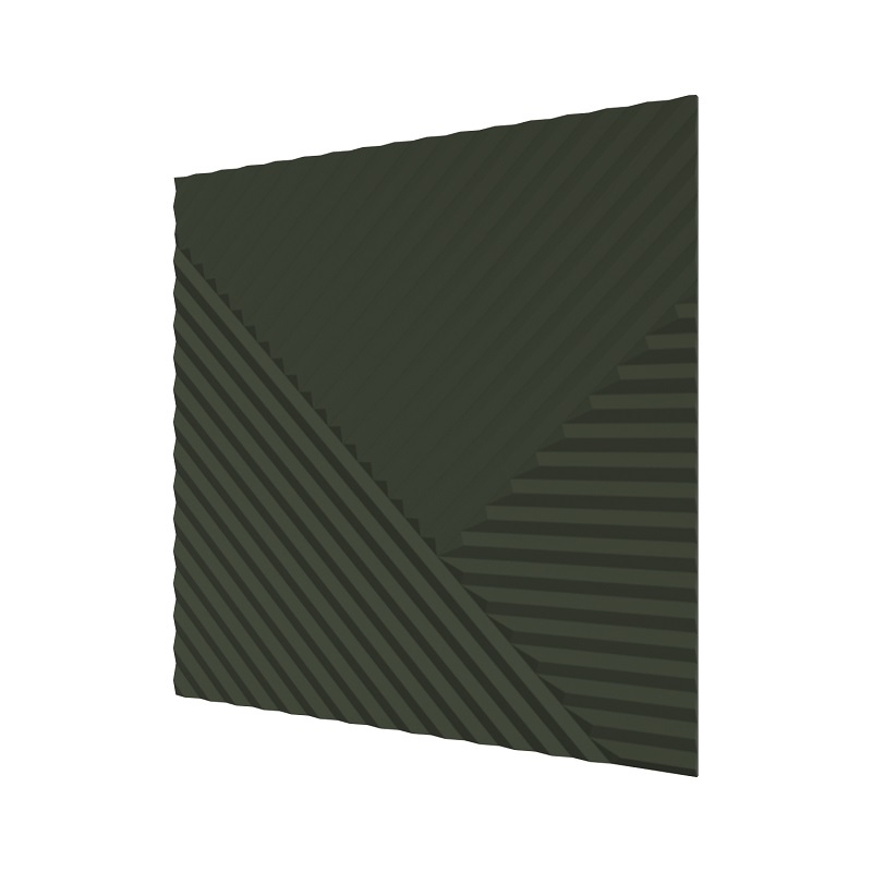 Стеновая квадратная панель Пирамида МДФ Оливковый 500х500х8