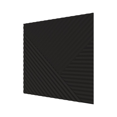 Стеновая квадратная панель Пирамида МДФ Черная 500х500х8