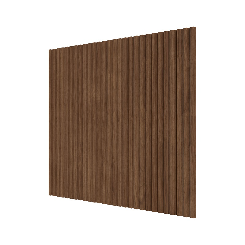 Стеновая квадратная панель Полосы МДФ Орех темный 500х500х8