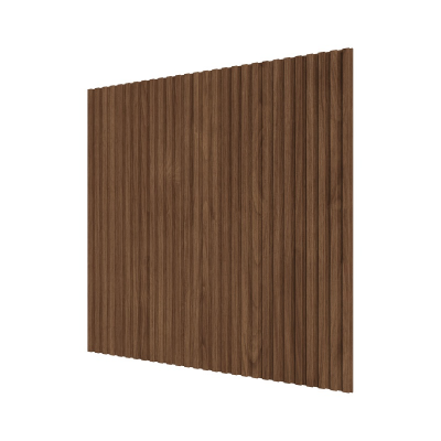 Стеновая квадратная панель Полосы МДФ Орех темный 500х500х8