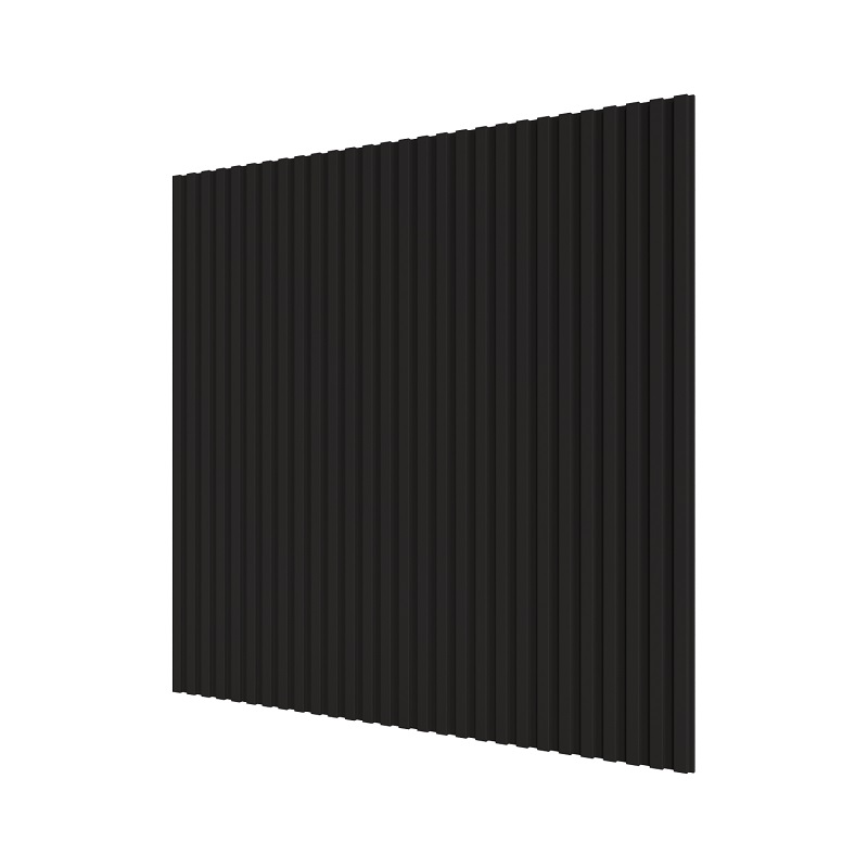 Стеновая квадратная панель Полосы МДФ Черный 500х500х8