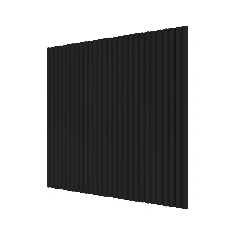 Стеновая квадратная панель Полосы МДФ Черный 500х500х8