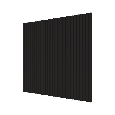 Стеновая квадратная панель Полосы МДФ Черный 500х500х8