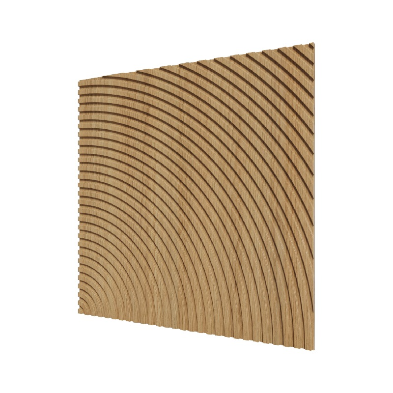 Стеновая квадратная панель Круги МДФ Орех Светлый 500х500х8