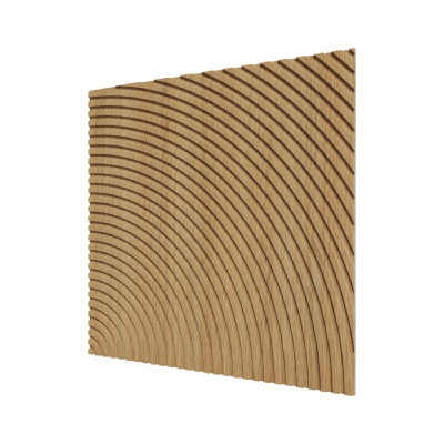 Стеновая квадратная панель Круги МДФ Орех Светлый 500х500х8