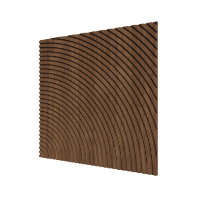 Стеновая квадратная панель Круги МДФ Орех темный 500х500х8