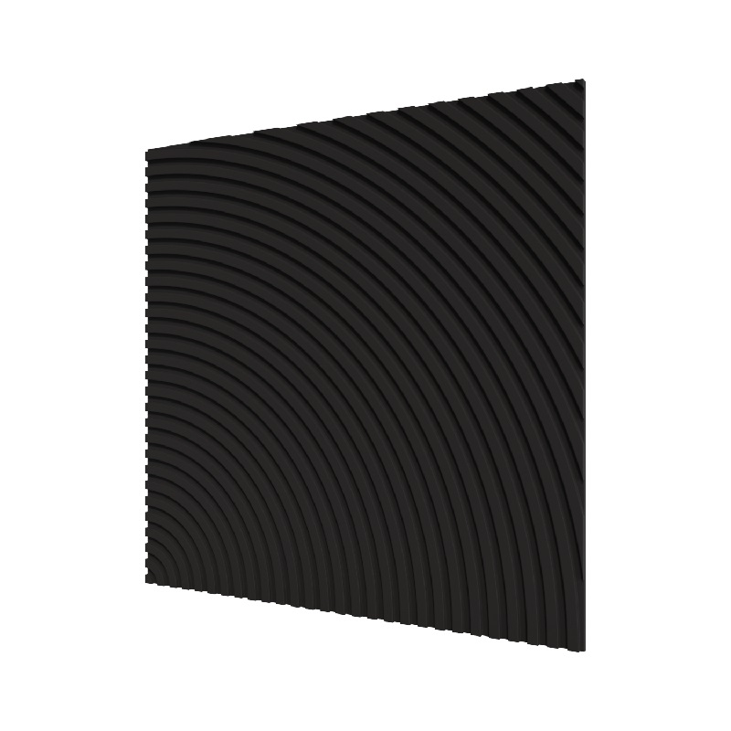 Стеновая квадратная панель Круги МДФ Черный 500х500х8