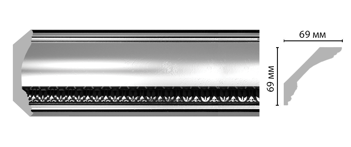 Плинтус потолочный DECOMASTER 100C-63ШК/14 (69*69*2400мм)
