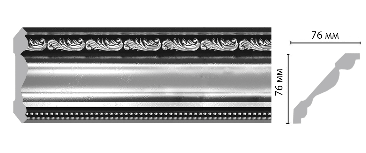 Плинтус потолочный с рисунком DECOMASTER 154-63 ШК/12 (77*77*2400мм)