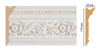 Плинтус потолочный DECOMASTER D225-19DДМ (110*29*2400мм)