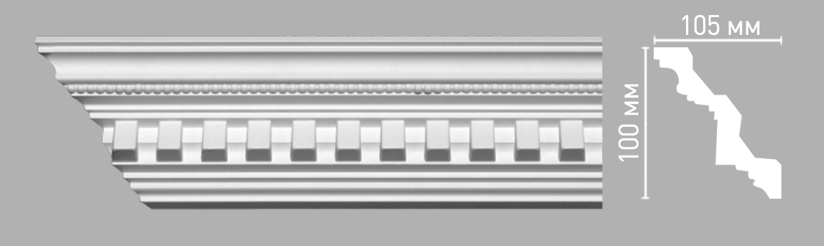 Плинтус потолочный с рисунком DECOMASTER 95101 (105х100х2400мм)