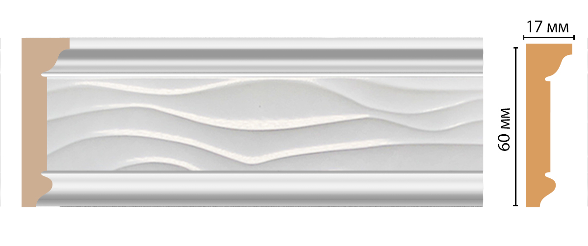 Плинтус потолочный DECOMASTER D219-114 (60*17*2400мм)