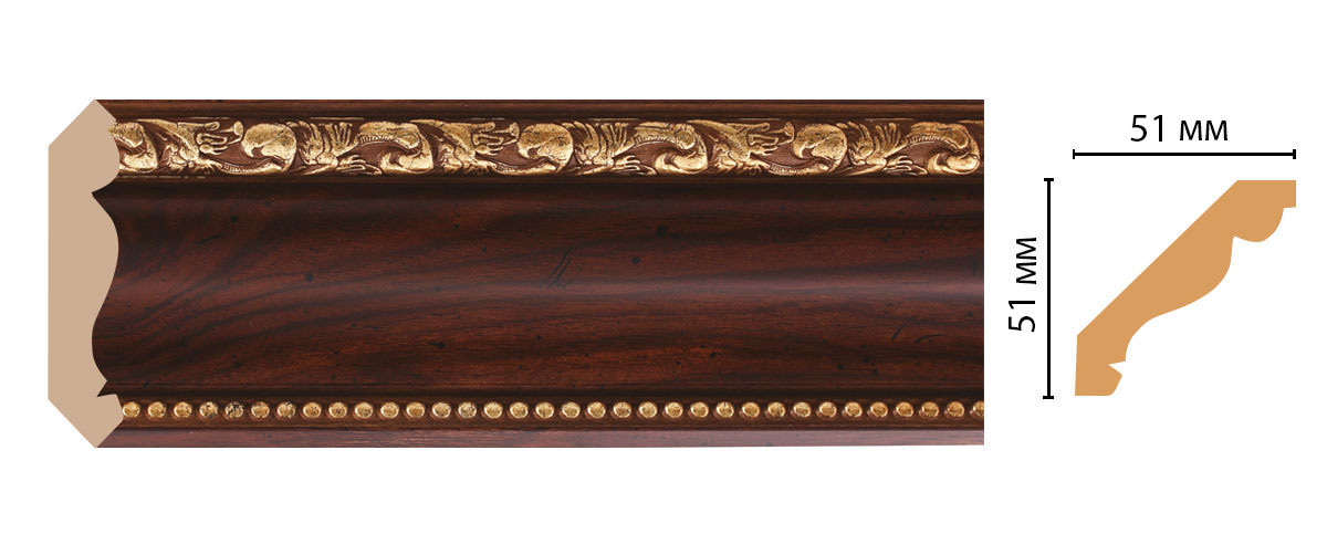 Плинтус потолочный DECOMASTER 155-1084 ДМ (50*50*2400 мм)
