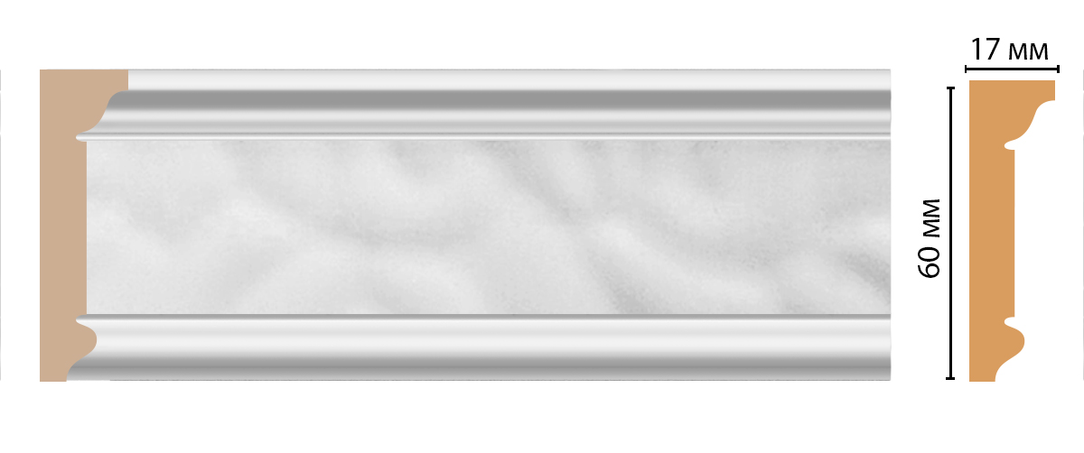 Плинтус потолочный DECOMASTER D216-114 ДМ (60*17*2400мм)