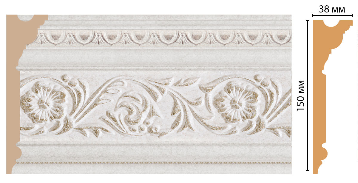 Плинтус потолочный D214-19D ДМ(150*38*2400 мм)