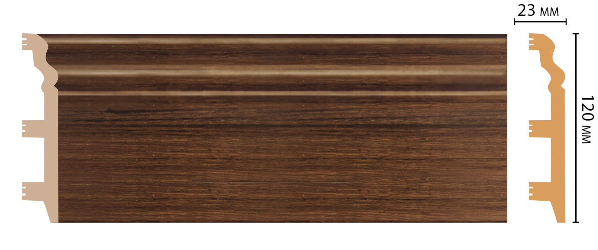 Плинтус напольный DECOMASTER D233-74 ШК/8 (120*23*2400мм)