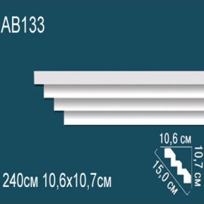 Карниз потолочный гладкий AB133 107х106