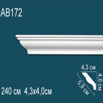 Карниз потолочный гладкий AB172 40х43