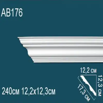 Карниз потолочный гладкий AB176 123х122