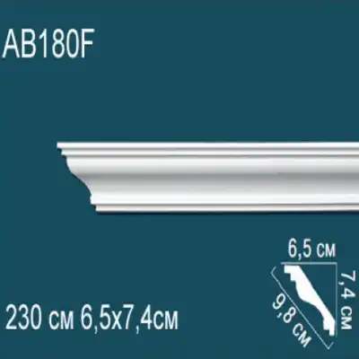 Карниз потолочный гладкий AB180F 74x65