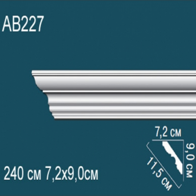 Карниз потолочный гладкий AB227 90х72