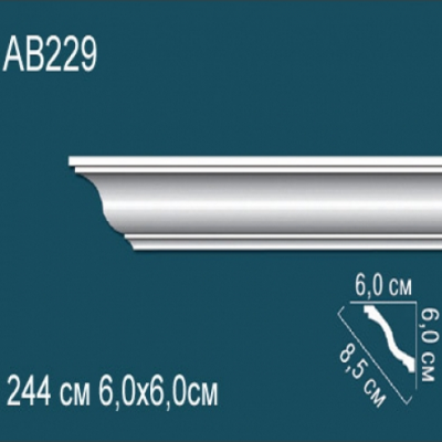 Карниз потолочный гладкий AB229 60х60