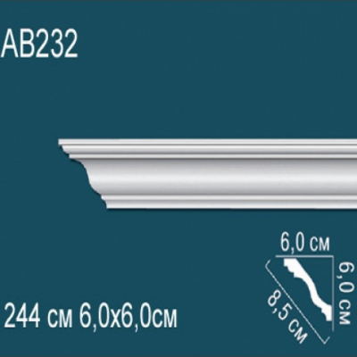 Карниз потолочный гладкий AB232 60х60
