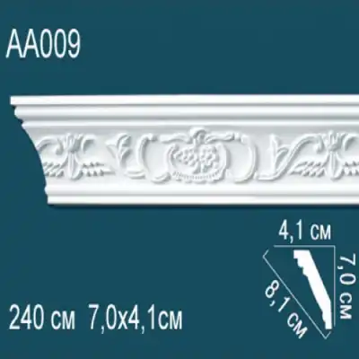 Карниз потолочный с рисунком AA009 70x41
