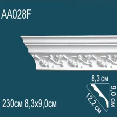 Карниз потолочный с рисунком AA028F 90x83