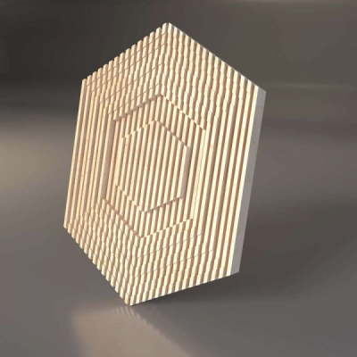 Декоративная деревянная параметрическая 3D панель "GLASS"