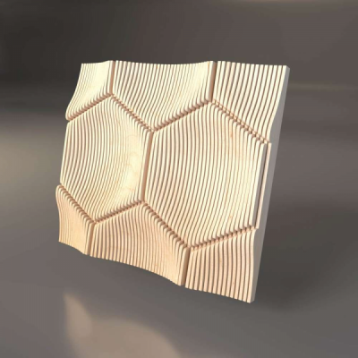 Декоративная деревянная параметрическая 3D панель "PRISM"