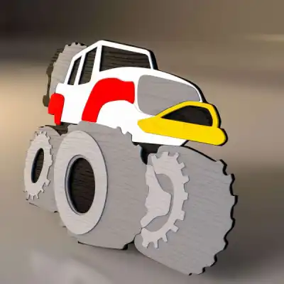 Настенный декоративный деревянный элемент "Monstertruck"