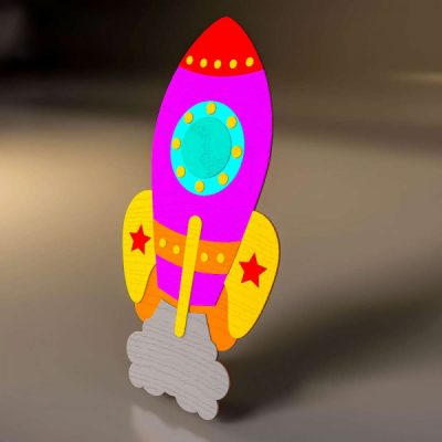 Настенный декоративный деревянный элемент "Rocket"