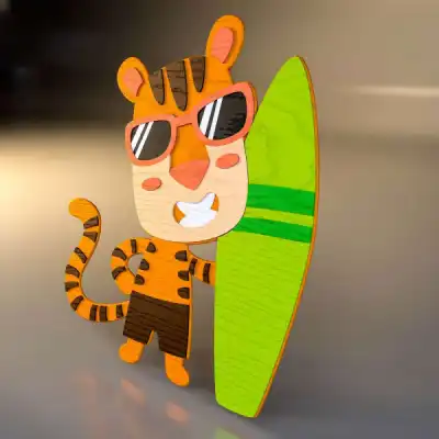 Настенный декоративный деревянный элемент "Tiger"