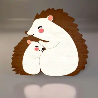Настенный декоративный деревянный элемент "Forest family"