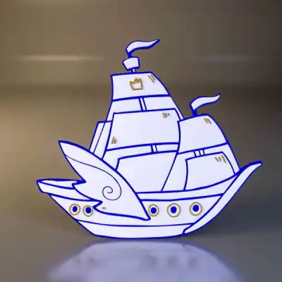 Настенный декоративный деревянный элемент "Sailship"