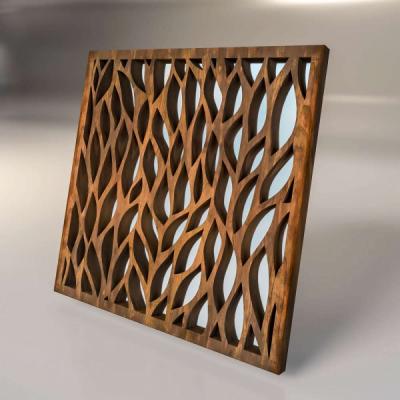 Зеркальная декоративная деревянная  3D панель "Hedge"