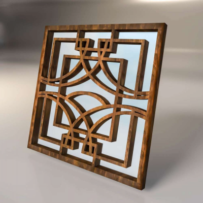 Зеркальная декоративная деревянная  3D панель "Dawn"