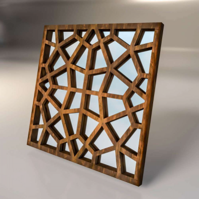 Зеркальная декоративная деревянная  3D панель "Kaleidoscope"