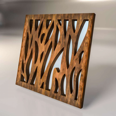 Зеркальная декоративная деревянная  3D панель "Plantation"
