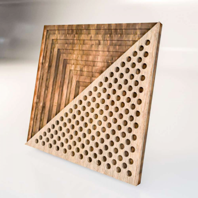 Резная декоративная деревянная 3D панель "Strategy"