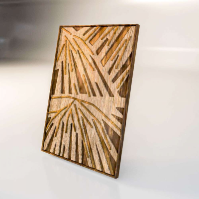 Резная декоративная деревянная 3D панель "Phyllium"