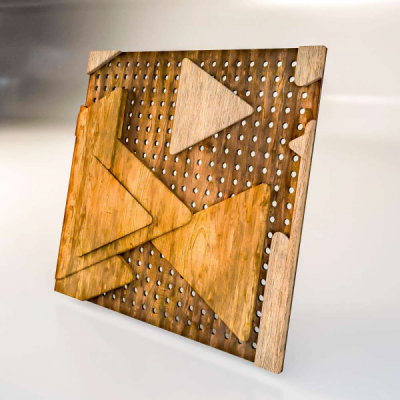 Резная декоративная деревянная 3D панель "Triangles"